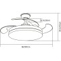 JARDIN202 - LED Ceiling Fan with 4 Blades 3500-4000-6500K Timer, 6 Speeds, Retractable Blades | Rate (White)