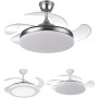 JARDIN202 - LED Ceiling Fan with 4 Blades 3500-4000-6500K Timer, 6 Speeds, Retractable Blades | Rate (White)