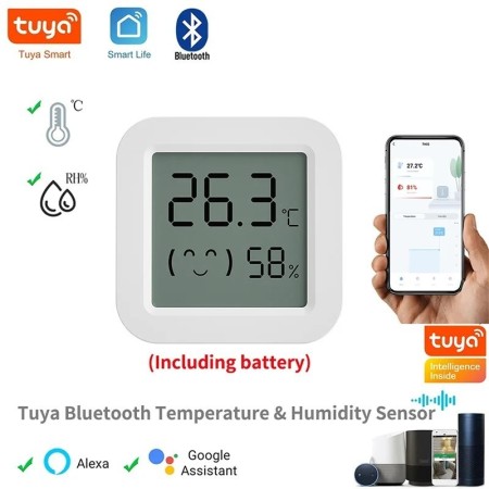 Tuya-Sensor de temperatura y humedad con Bluetooth, higrómetro interio