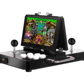 WYGaming Arcade Machine 10 Inch X2 Mini Portable Arcade Game Console with Two Screens with a Locked Metal Shell, Can Load 8200