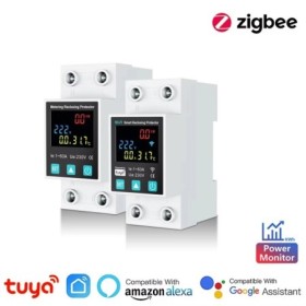 Disyuntor inteligente Tuya ZigBee/WiFi, interruptor de pantalla LED co