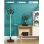 Primevolve Portable Self-Rotating Standing Fan with Remote, 8'' Foldable Floor/Table Adjustable, 7200mAh USB C Fan for Travel