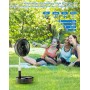 Primevolve Portable Self-Rotating Standing Fan with Remote, 8'' Foldable Floor/Table Adjustable, 7200mAh USB C Fan for Travel