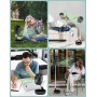 Primevolve Portable Self-Rotating Standing Fan with Remote, 8'' Foldable Floor/Table Adjustable, 7200mAh USB C Fan for Travel