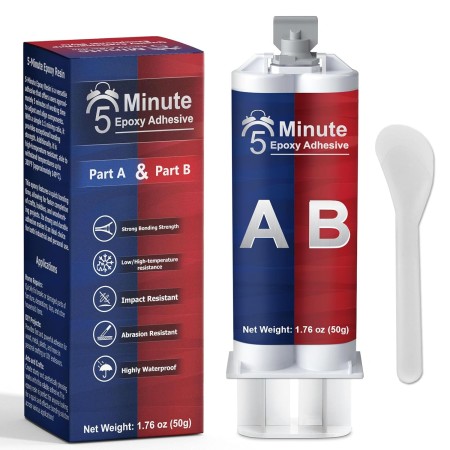 LAMXIN 5 Minutos Pegamento Epoxi 50ml, Resistente Duradero Curado Rápido Transparencia Pegamento Epoxi 2 Componentes, Para