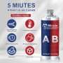 LAMXIN 5 Minutos Pegamento Epoxi 50ml, Resistente Duradero Curado Rápido Transparencia Pegamento Epoxi 2 Componentes, Para