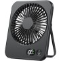ITJMRJP Table Fan USB Silent Fan 2500 mAh Batteries Portable Mini Rechargeable Fan LED Display 5 Speeds 180° Rotation Small