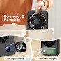 ITJMRJP Table Fan USB Silent Fan 2500 mAh Batteries Portable Mini Rechargeable Fan LED Display 5 Speeds 180° Rotation Small