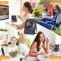 ITJMRJP Table Fan USB Silent Fan 2500 mAh Batteries Portable Mini Rechargeable Fan LED Display 5 Speeds 180° Rotation Small