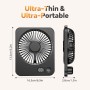 ITJMRJP Table Fan USB Silent Fan 2500 mAh Batteries Portable Mini Rechargeable Fan LED Display 5 Speeds 180° Rotation Small