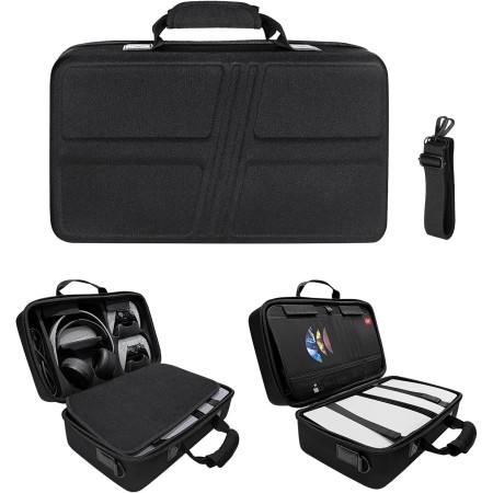 Bolsa de transporte a prueba de golpes para PS5 pro, Bolsa de hombro Funda de viaje protectora portátil para accesorios de mando