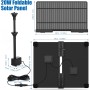 AISITIN Fuente Solar Jardin Exterior 20W de Bricolaje Última Actualización Bomba de Agua Solar Plegable Jardín Estanque, Fuente