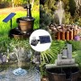 Boadw Fuente Solar LED con Panel Solar de 7W Incorporado 5000 Mah con 10 Estilos de Fuente para Jardines, Juegos acuáticos,