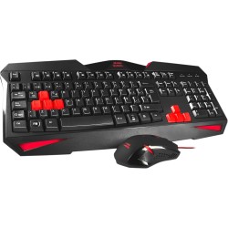 Mars Gaming MCPX, Combo Gaming 3en1 con Teclado H-Mech Iluminado, Ratón Ultraligero 10000 dpi con Software y Alfombrilla XXL,
