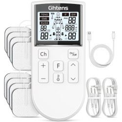 GHTENS 5 en 1 Electroestimulador Muscular‌ Profesional, Recargable 80 Modos de Estimulación, Con Función TENS/EMS/RUSS/IF/DIY y