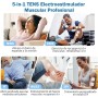 GHTENS 5 en 1 Electroestimulador Muscular Profesional, Recargable 80 Modos de Estimulación, Con Función TENS/EMS/RUSS/IF/DIY y