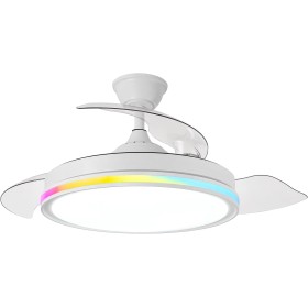 DUPI COSMOS AIR RGB LED Light Ceiling Fan Retractable Blades Hidden Transparent Blades Super Quiet with Remote Control