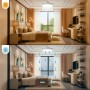 DUPI COSMOS AIR RGB LED Light Ceiling Fan Retractable Blades Hidden Transparent Blades Super Quiet with Remote Control