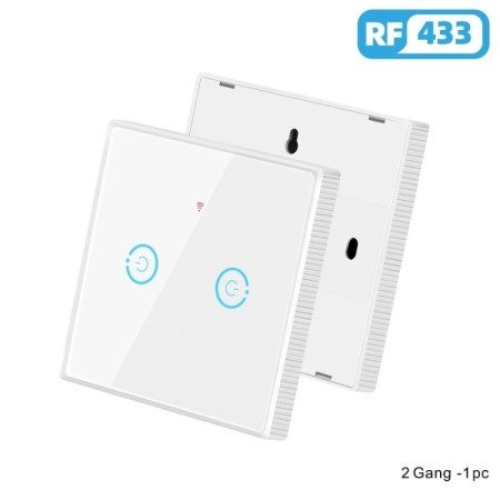Interruptor táctil inalámbrico RF433Mhz, 1/2/3 entradas, luces Led par