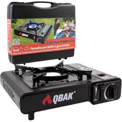 Camping Gas Portatil con Bombona, Pack Hornillo + 4 Cartuchos, Hornillo Camping Gas Portátil, Cocinal, Infernillo, Fogareiro