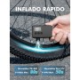 GPUTEK Bomba De Bicicleta Eléctrica, Bomba De Aire Portátil De Alta Presión De 120 PSI para Bicicletas Pequeñas con Medidor