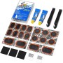 Beanewone Parches Bicicleta, Kit Repara Pinchazos Bicicleta con 18Parches, 2 Soluciones de Goma, Palanca para Neumáticos y Lima