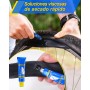 Beanewone Parches Bicicleta, Kit Repara Pinchazos Bicicleta con 18Parches, 2 Soluciones de Goma, Palanca para Neumáticos y Lima