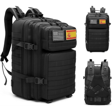 unycos - Mochila Táctica Militar45Lcon Sistema Molle, Tela Oxford 900D Resistente, Bolsillos para 3 Días de Emergencias, Caza,
