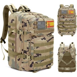 unycos - Mochila Táctica Militar45Lcon Sistema Molle, Tela Oxford 900D Resistente, Bolsillos para 3 Días de Emergencias, Caza,