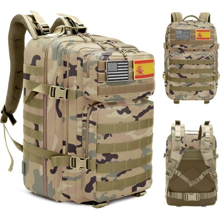 unycos - Mochila Táctica Militar45Lcon Sistema Molle, Tela Oxford 900D Resistente, Bolsillos para 3 Días de Emergencias, Caza,