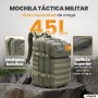 unycos - Mochila Táctica Militar45Lcon Sistema Molle, Tela Oxford 900D Resistente, Bolsillos para 3 Días de Emergencias, Caza,