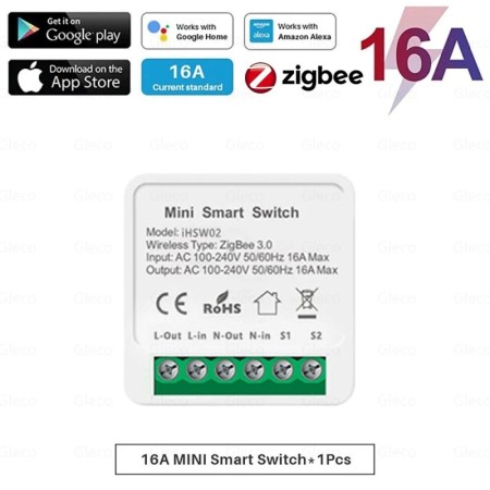 Tuya Zigbee 3,0 Mini interruptor inteligente DIY Control de vía hogar 