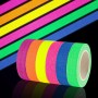 Baroce 6 Rollos Adhesiva Fluorescente, Neón Gaffer Tape, 5 M X 15 mm Cinta Adhesiva Decorativa para Fiesta Neon, Cumpleaños,
