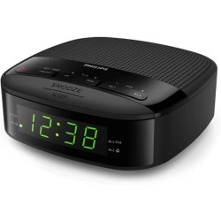 Philips Radiodespertador R3205/12 FM Radio (Alarma Dual, Temporizador, Diseño Compacto, Radio Digital FM, Batería de Reserva),