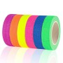 Baroce 6 Rollos Adhesiva Fluorescente, Neón Gaffer Tape, 5 M X 15 mm Cinta Adhesiva Decorativa para Fiesta Neon, Cumpleaños,