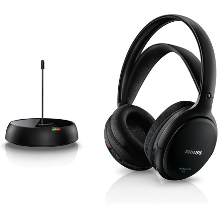 Philips SHC5200 Auriculares TV Inalámbricos, Supraaurales HiFi (Altavoz 32 mm, Transmisión Inalámbrica por FM, Banda Interior