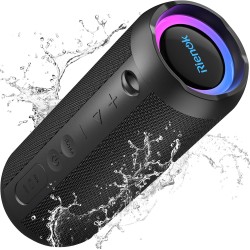 RIENOK Altavoz Bluetooth 5.3 30W Altavoz Inalámbrico Portátil Impermeable IPX7, Bass, Sonido Estéreo, Apoya Micro SD AUX