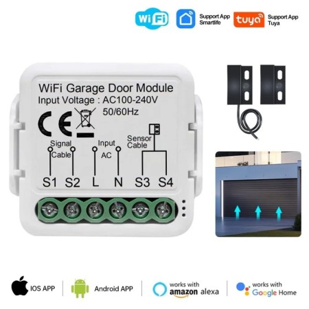 Controlador de apertura de puerta de garaje Tuya WiFi, interruptor de 