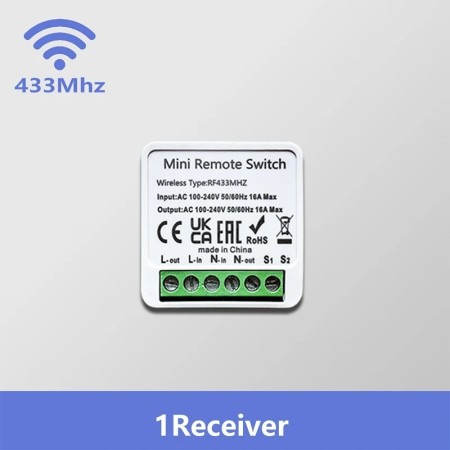 Interruptor de luz de pared inteligente inalámbrico de 433MHz, Panel a