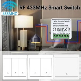Interruptor de luz de pared inteligente inalámbrico de 433MHz, Panel a