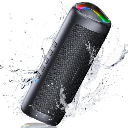 UOHHBOE Altavoz Bluetooth 5.3, 30W Altavoz Bluetooth Potente con Luz LED de Color, Bajos Potentes y Agudos Claros, Impermeable