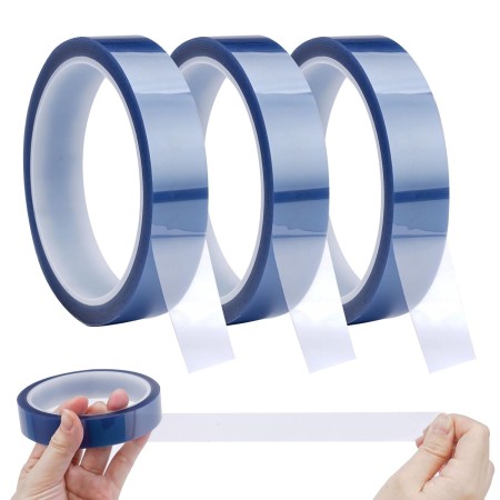 Jinsion 3 Rollos Cintas Térmicas Azul,20mm x 33m Cintas de Alta Temperatura,Cinta Adhesiva de Alta Temperatura Sin
