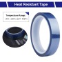 Jinsion 3 Rollos Cintas Térmicas Azul,20mm x 33m Cintas de Alta Temperatura,Cinta Adhesiva de Alta Temperatura Sin