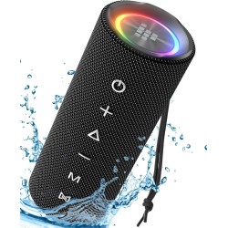Tronsmart Mirtune C2 Altavoz Bluetooth 5.3, Altavoz Potente Portátil con Luz LED de Color, 24H de Reproducción,Impermeable IPX7,