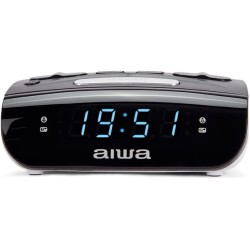 Aiwa CR-15: Radio Reloj Despertador, Pequeño, con función Snooze & Sleep, Despertador por Radio o Alarma