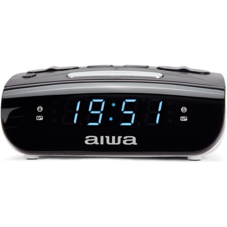 Aiwa CR-15: Radio Reloj Despertador, Pequeño, con función Snooze & Sleep, Despertador por Radio o Alarma