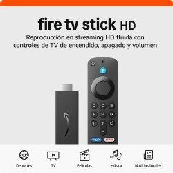 Amazon Fire TV Stick HD (Última generación), con TV en directo gratuita, mando por voz Alexa, controles de Hogar digital y