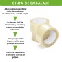 MERCURY TEXTIL- 6 Rollos de Cinta de Embalaje Transparente de 48mm x 40/100/120, Cinta Adhesiva Resistente para Cajas de Cartón