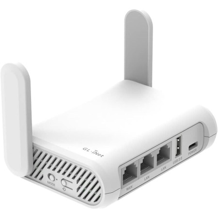 GL.iNet GL-SFT1200 (Opal) Secure Travel WiFi Router - AC1200 Dual Band Gigabit Ethernet Wireless Internet Router | IPv6 | USB2.0