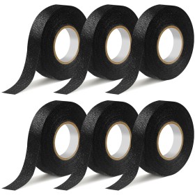 Nadinsta 6 Piezas Cinta Aislante Tela, 19mm x 15m Cinta De Tela Para Cables Electricos, Cinta Adhesiva De Ttejido Automotriz,